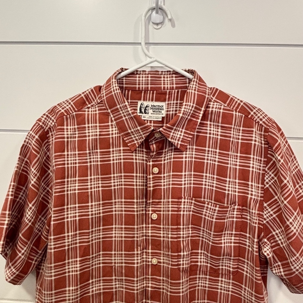 Marmot Mountain Works men's Aerobora short sleeve button down shirt size M